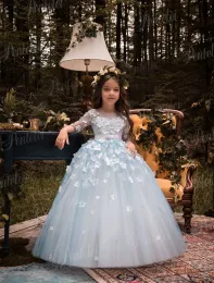 فساتين Vestidos de primera comunion 2019 Penlelei Kids First Compleion Dresses for Little Girls Long Long Flower Girl Girt with Hand Mad