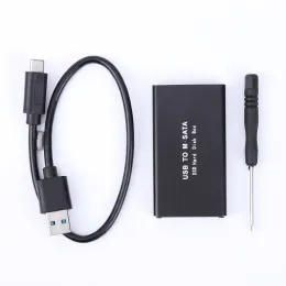 Shavers HDD Enclosure Mobile Drive Drive Mobile Casella HDD MSATA a Typec 3.1 per Notebook USB3.1 a MSATA SSD Mobile Hard Disk Box