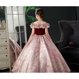 Girl Dresses Top Rank Court Style Long Tail Princess Flower Wedding Birthday Party For Teenager Kids Prom Floor Length Designs