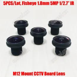 Teile 5pcs/Los 5MP 1/2,7 "1,8 mm Fisheye 190 Grad Weitwinkel IR M12 CCTV -Boardobjektiv für 2MP 3MP 4MP 5 Megapixel Analog IP -Kamera