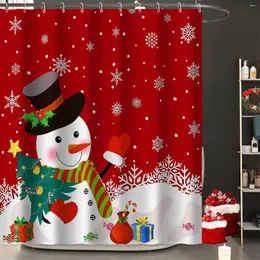 샤워 커튼 크리스마스 장식 인쇄 후크 커튼 현대 폴리 에스테르 기계식 가공 방수 욕실