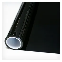Window Stickers Hohofilm 50cmx300cm svart film ogenomskinlig blackout integritetsglasfärg för hem 0%VLT