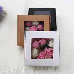 Hediye sargısı 50/100 pcs Noel malları paketleme için küçük kağıt kutusu yıl bebek duş çikolata şeker ambalaj çantaları takı sabun çanta