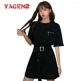 Party Dresses YAGENZ Vestidos Woman Dress Summer Black For Women Short Sleeve Sexy Fashion O-Neck Vestido De Mujer 792