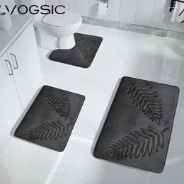 Tappetini da bagno vogsic tappetino anti-slip assorbente in memory foam da bagno per la casa accessori per la toilette moquette set