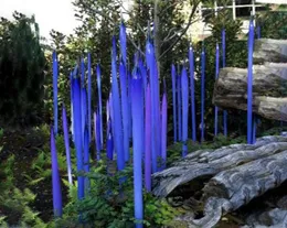 Moderna Murano -lampor Spears For Garden Art Decoration Outdoor El Hand Made Blown Blue Glass Sculpture8119718