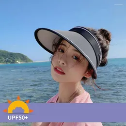 넓은 가슴 모자 태양 모자 여성의 UV 보호 여름 비 빈 모자 큰 야외 사이클링 얼굴 그늘 여자