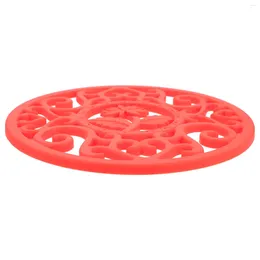 Table Mats Round Scald Preventing Met Pot Trivet Kitchen Drain Pad Placemats Hollow Tripod