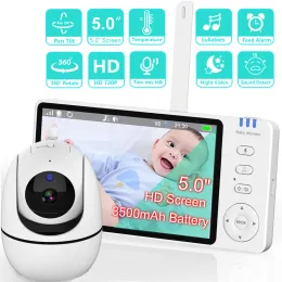 Monitorer 5.0 "Video Baby Monitor With Pan Tilt Camera 2.4G Wireless Tway Audio Night Vision Security Babysitter Vox Wake Up USB Charge