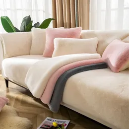 Stuhlabdeckungen modernes dickeres Plüschsofa Couch Abdeckung 3/4 Sitzer Slipcover Super weiches Festtuch -Handtuch Liege für Wohnzimmer