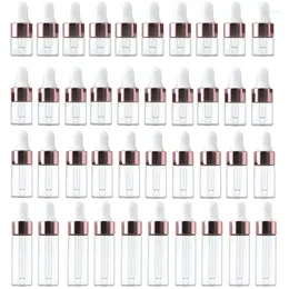 보관 병 20/50/100pcs 1ml 2ml 3ml 5ml 피펫 유리 에센셜 오일 액체 바이알이있는 투명한 미니 낙하산 병