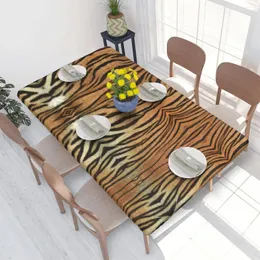 Tabela de toalha Tigre Padrão de pele Toleta de mesa Retangular TEXTURA DE ARIMENTO RETAGNURA PARA BANQUET 4ft 4ft