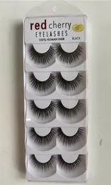 Lashes de cereja vermelha 5 parslot 10 estilos naturais longos longos profissionais artesanais grossos grossos cílios 3D de alta qualidade777777363