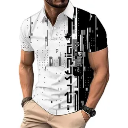 Herren-T-Shirts Lustiges 3D-Druck Polo T-Shirt für Männer Sommer Outdoor Sportkleidung Fashion Revers Short Sleeve Tops Casual Trend Lose Tees 2445