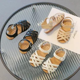 Kids Sandals 아기 신발 핑크색 직조 여자 디자이너 키드 블랙 브라운 유아 유아 유아 어린이 사막 신발 크기 21-35 T6GW#