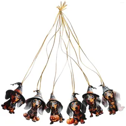 Dekorative Figuren 6 PCs Dackel Anhänger Weihnachtsbaum Hanging Wohnkultur Ornament Dekorationen für Autoparty Dekoration