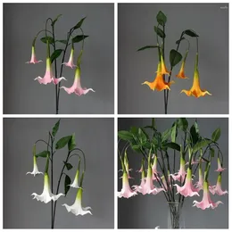 Decorative Flowers 1 PCS 83cm Big Artificial Datura Flower Luxury Real Touch Morning Glory Creative Simulation Floral For Home