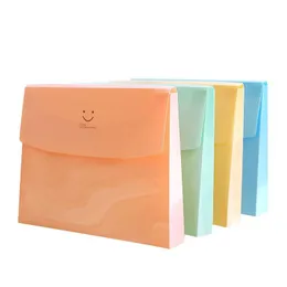 أكياس التخزين Creative Creative Caldy Color PVC Folder Bag Letter A4 Size with Label Pocket for School Home Office Organization Drop Del Dhhd1