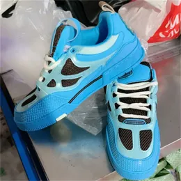 2024 Designer Sneaker Trainer Casual Shoes Calfskin Leather Lovers White Green Red Blue Letter Overlays Platform Fashion Luxury Low Sneakers Storlek 36-45 M10