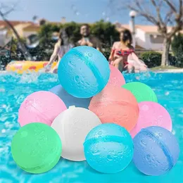 Favor de festa Balões de bomba de água reutilizável Silicone Water Fun Splash Ball Ball para atividades ao ar livre Games de piscina de brinquedo Festa de verão Supplies LT894