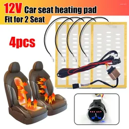 Mattor 4st 12V Universal Auto Car Seat Heater värmekuddar Kudde uppvärmning 3 nivå uppvärmd dubbel rund switch -kit med sele