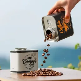 Coffee Bean Airtight Cans Outdoor Camping Tin Box Food-grade Packaging Storage Fresh Breathing Iron Cans 240327