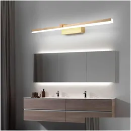 Vägglampor 110/240V L40cm 60 cm 80 cm Modern konstdekor Led Badrumspegel Ljus Borstad Gold Make Up Lamp Washroom toalettbelysning DRO DHBFH