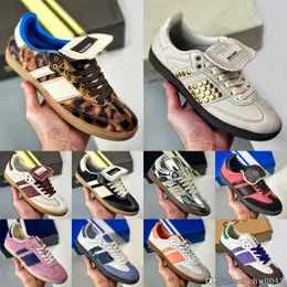 Designer Sambaba Sneakers Wales Bonner Silver Leopard Pony Vegan OG Casual Shoes Vintage Trainer Non-slip Outsole Fashionable Classic Men Women Sneakers Trainers