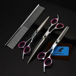 5pcs/Set Stainless Steel Pet Dogs Grooming Scissors Suit Hairdresser Scissors for Dogs Professional Animal Barber Cutting Tools- for professional animal barber
