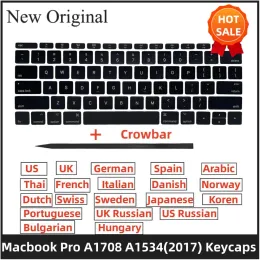 Fall ersättare Keycaps US UK SP FR GR DK IT RU JP Swiss Layout för Book Pro Retina A1708 (A1534 2017) Keyboard Keys KeyCap