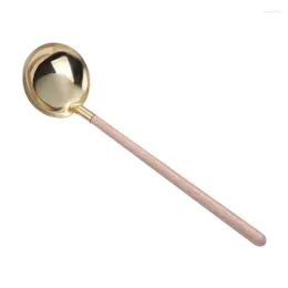 Löffel 1PCS -Suppe Kelle geschlitzte Löffel Edelstahltopf serviert mit Haken -Kochgeschirr Utensil für Home Restaurant Küche