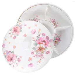 Dinnerware Sets Apertizer Bandejas Partidos Círculo de frutas Dividido por servir lascas Dish Light Luxury Grandes doces de tampas de prato lanche