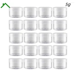 Lagerflaschen 50/100pcs 5g 5 ml leere Kunststoff kosmetische Make -up -Jar -Schmuck Lidschatten Creme Lippenbehälter Transparente Mini -Runde Flasche