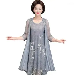 Casual Dresses Summer Cotton Linen 2 Piece Set Dress Cardigan Women 3xl 4xl 5xl Party Midi Elegant Vintage Robe Femme