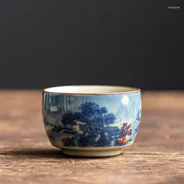 Coppe Saucers Moon Night Landscape Ceramica Apertura di tazze cinesi Bellissime tazze da tè per tè per la cerimonia