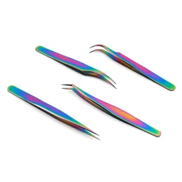 2024 new 1pcs Nail Art Rhinestones Picking Tweezer Grafting Eyelashes Extension Clip Curved Straight Makeup Tweezers Manicure Toolsfor