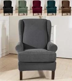 Elastic Armchair Wingback Wing Sofa Back Chair Cover Sloping Arm King Back Chair Cover Stretch Protector SlipCover Protector2857677