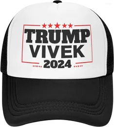 Ball Caps Trump Vivek Ramaswamy Başkan 2024 Trucker Hats Kadınlar Mesh Beyzbol Kapağı Kovboy Şapka Erkekler Snapback Black