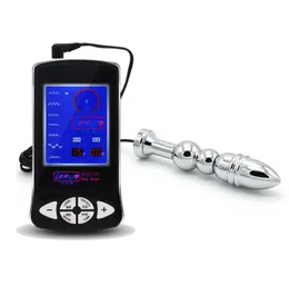 Dispositivo terapeutico unisex di grandi dimensioni Electro shock in acciaio inossidabile spina anale per figa kit giocattolo a tema medico Massager I91445206950