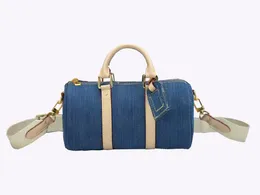 Bolsa de bagagem de designer de luxo clássica de 25cn Bolsa de viagem para jeans de jeans da bolsa de ombro de jeans masculina e feminina