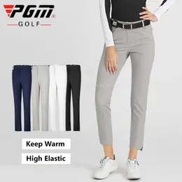 PGM Womens Golf Pants Hindproof Sports Pants الخريف الخريف السيدات الشتاء تقسيم سراويل نحيفة في الكاحل الطول غير الرسمي XS-XL 240326