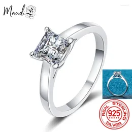 Cluster Rings Real Moissanite Engagement Ring for Women 1CT 2CT VVS Diamond Proposal Bridal Set Promise Gift Sterling Silver Jewel