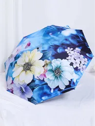 Зонтичные двойные тканевые печать с двойным цветочным загущенным солнцезащитным кремом дождь и солнечный зонтик