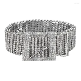 Belts Fashion Women's Rhinestone Belt Female Ten Row Bright Bride Wide Bling Crystal Diamond Waist Chain