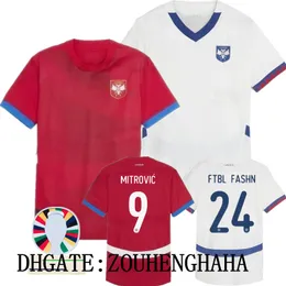 Serbia Soccer Jersey 2024 Euro Cup Srbija Narodowa drużyna narodowa dom SergeJ Mitrovic 2010 Retro Football Shirts Kit Vlahovic Pavlovic Tadic Milenkovic Zivkovic