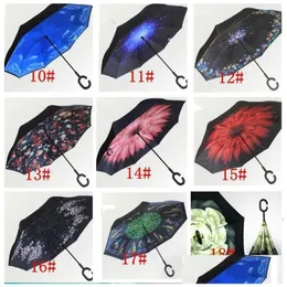 Umbrellas Reverse Windproof Layer Inverted Umbrella Inside Out Stand Sea Shippin Zzd8477 Drop Delivery Home Garden Household Sundries Dhq5Z