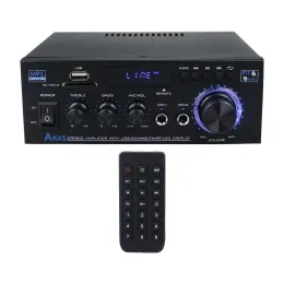 Verstärker AK45 Audio -Leistungsverstärker mit Mikrofon mit Höhen Bass Control1 Treble Bass Control HiFi Stereoverstärker für Passivlautsprecher im Freien im Freien