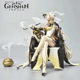 アクショントイフィギュア新しいGenshin Impact ningguangアニメフィギュアGenshin Impact ZhongliアクションフィギュアKlee/Paimon Collection Model Doll Toys L240402