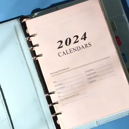 Papier 2024 A5 luźne liście notebookowe napełnienie napędu spiralna strona wewnętrzna