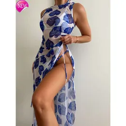 2024 New Fashion Designer Sexy Bikini Sets Cheap Womens 3 Pieces Leaf Print Thong Women With Cover Up Female Trikini Swimsuit Bathers Bathing Swimming Suit Summer J23